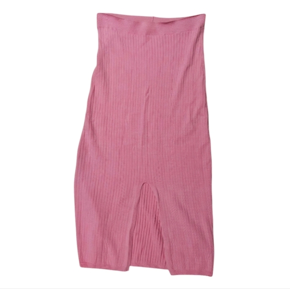Free People Skyline Midi Skirt Ribbed Pink size Small - Picture 7 of 7